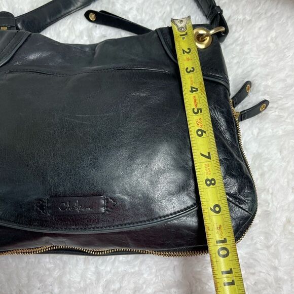 Cole Haan black soft leather shoulder with extended side to bottom zipper suede - Picture 5 of 14